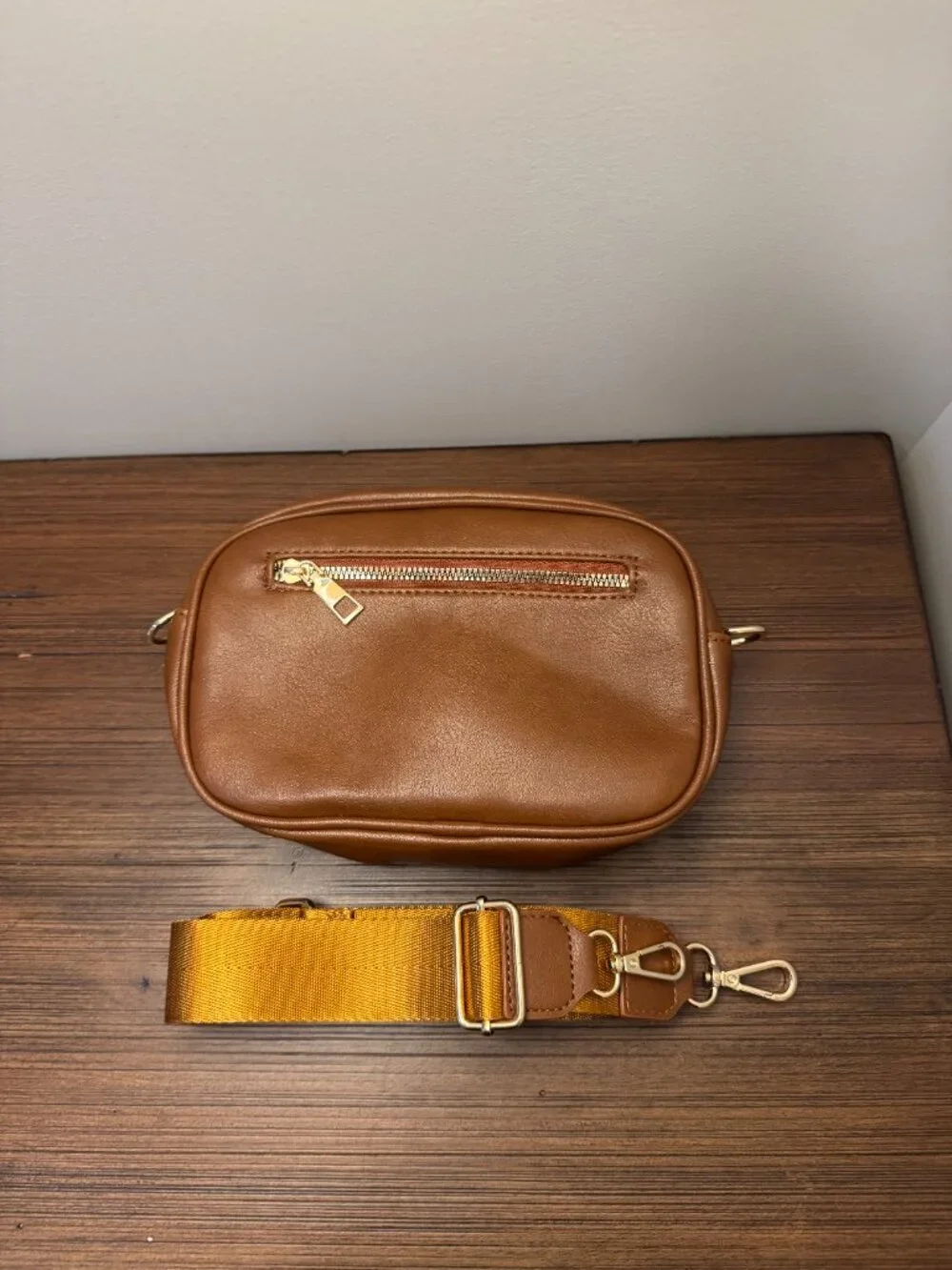 Modern + Chic Camel Brown Frankie Vegan Leather Crossbody Bag - NWOT